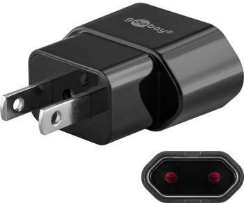 Adaptor de retea SUA/Japonia tata la Euro Europa mama 10A 2500W negru Goobay 45344 