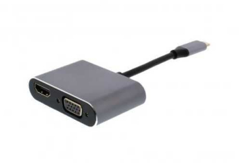 Adaptor USB Type C 3.1 - HDMI 4K 30Hz si VGA 1080p 60Hz Well 
