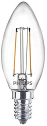 Bec LED filament Philips lumanare B35 E14 2W 25W 250lm lumina calda 2700K 929001238395 