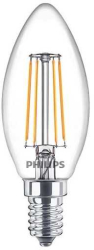 Bec LED filament Philips lumanare B35 E14 4.3W 40W 470lm 2700K lumina calda 929001889755 