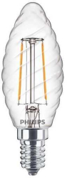 Bec LED filament Philips lumanare ST35 E14 2W 25W 250lm lumina calda 2700K 929001238555 
