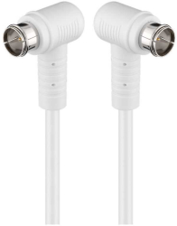 Cablu antena SAT 90 grade 80dB dublu ecranat 1.5m F tata rapida 90 - F tata rapida 90 complet ecranate alb Goobay 67341