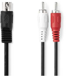 Cablu audio DIN 5pini tata - 2x RCA tata 1m Nedis CAGL20200BK10 
