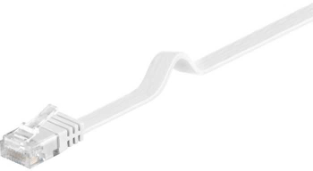 Cablu plat Cat6 UTP 10m 250MHz RJ45 cupru alb Goobay 
