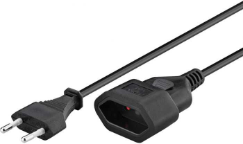 Cablu prelungitor EURO 3m 2x0.75mm mama-tata negru 2.5A 50508 Goobay 