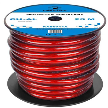 Cablu putere Profesional 2GA 12mm/33.62mm2 Cupru+Aluminiu rosu 1m Cabletech 