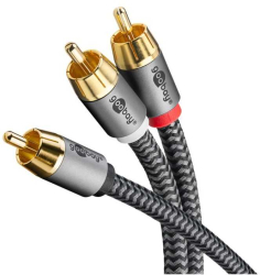 Cablu subwoofer premium flexibil RCA Y 5m RCA tata - 2x RCA tata negru Goobay Plus 65302 