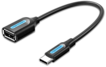 Cablu USB 2.0 A mama - USB type C tatat 15cm cupru ecranat negru VENTION CCSBB 
