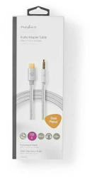 Cablu USB TYPE C tata - Jack 3.5 mm tata 1m aurit argintiu Nedis