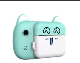 Camera Instantanee pentru Copii Flippy cu Functie de Printare cablu USB-C Bluetooth compatibil iOS/Android Imprimare APP Model Pisica 