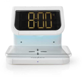 Ceas cu alarma Nedis incarcator wireless Qi lumina multicolora alb 