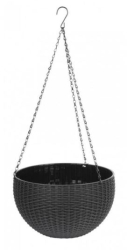 Ghiveci de flori suspendat gri 26x16 cm 