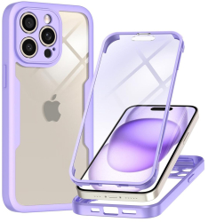 Husa pentru iPhone 15 Pro + Folie - Techsuit ColorVerse 360 Series - Purple 