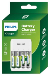 Incarcator USB Philips cu indicatoare LED 1-4 AA/AAA NiMH inclus 2x AAA 800mAh 2x AA 1300mAh SCB4013NB/00