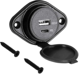Mufa alimentare auto panou USB QC3.0 18W/ TYPE C QC /PD 18W Peiying PY-CHR0009 