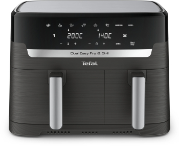 Airfryer Tefal Dual Easy Fry And Grill Ey905b10 2700W 8.3L 8 Programe Automate Vase Detasabile Antiaderente Display Lcd Gri
