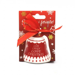 Clopotel decorativ &bdquo LIVE LAUGH LOVE CHRISTMAS& 