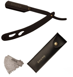 Brici profesional pentru ras Sincise otel inoxidabil cu lama interschimbabila negru 