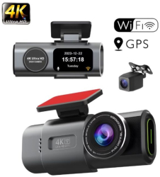 Camera Auto de Bord DVR SELLIUM® 4K UHD Rezolutie 3840x2160 Display 1.47 Inch GPS Wi-Fi Vedere Nocturna Unghi filmare 170° S 