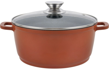Cratita aluminiu turnat cu capac acoperire ceramica multistrat dimensiune 26x11.5 cm 4.3 L baza inductie 