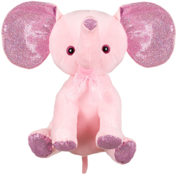 Elefant de plus roz 21 cm 