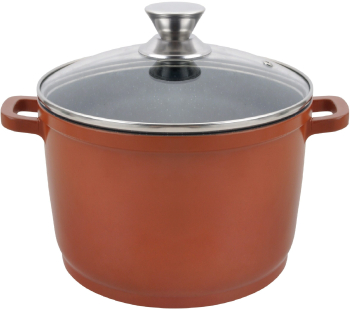 Oala inalta aluminiu turnat cu capac acoperire ceramica multistrat dimensiune 24x19 cm capacitate 7l baza inductie 