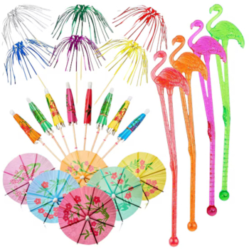 Set 90 de decoratiuni pentru pahare si cocktail Patelai multicolor 