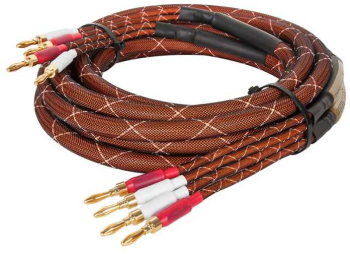 Set cabluri difuzor cu mufe banana 4mm x2 conductor cupru 15AWG 1.6mm2 5m Kruger&Matz KM0335-5M 