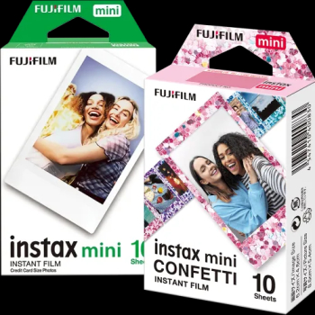 Set Film mini Fujifilm Instax alb 1x10 cu film mini Confetti 1x10 