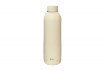 Termos Zilan tip sticla sport capacitate 500ml interior din inox pereti dublii crem 
