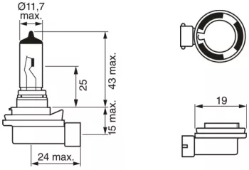 Bec 12V H8 35W Pure Light Bosch 