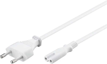 Cablu de alimentare cu 2-pin Euro 5m alb 2x0.75 mm2 cu priza C7 pentru aparate electronice 93988 Goobay 
