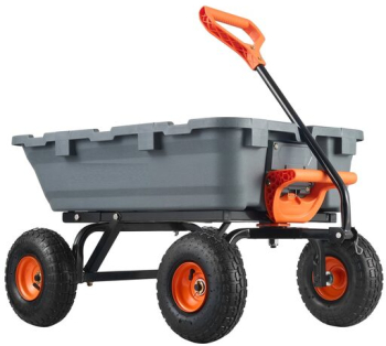 Carucior multifunctional pentru gradina 2020x805x650mm Capacitate 544 kg Cuva PP basculabila roti cauciuc 13 inch 