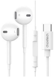 Casti In-Ear cu fir Choetech OC-A012-WH USB-C microfon reglare volum alb EARPHONE-OCA012-CHO 