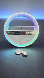 Ceas digital birou cu Incarcator wireless 15W iluminat dinamic player audio conexiune bluetooh XM-G5 