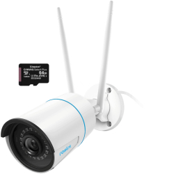 Pachet camera de supraveghere cu Card MicroSD 64 GB Reolink RLC 510WA WIFI rezolutie de 5MP Super HD 