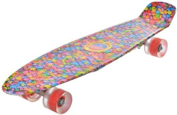 Penny board Klausstech cu imprimeu roti de silicon 60Cm 