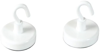 Set 2 carlige magnetice Home Creation 3.2 x 3.2 cm fier alb