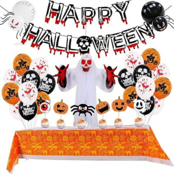 Set 37 piese baloane si decoratiuni Halloween OEM latex PVC multicolor 