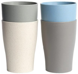 Set 4 pahare Shopwithgreen 12.4 x 7.6 cm 400 ml PP multicolor 