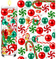 Set 72 decoratiuni de Craciun pentru lumanari Amycute acril multicolor