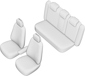 Set Huse Scaun Umbrella Pentru Audi A-4 B8 2007-2016 Bancheta Fractionata Cu Tetiere Fata Partial Plastic. Tetiere Spate In Forma De L 