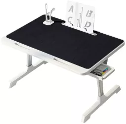 Stand laptop multifunctional tip masuta Reglabil Pliabil 60cm x 40cm x 27cm 40cm Suport carte Suport tableta Sertar depozitare Negr 