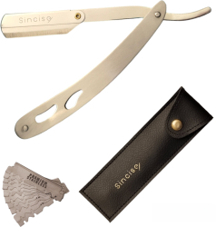 Brici profesional pentru ras Sincise otel inoxidabil cu lama interschimbabila argintiu 
