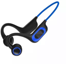 Casti Sport EDAR Fara Fir Conductie Osoasa Pentru Sport Fitness Inot Waterproof Cu Microfon Sunet Stereo Pliabile Bluetooth 5.3 Acumulator Albastru