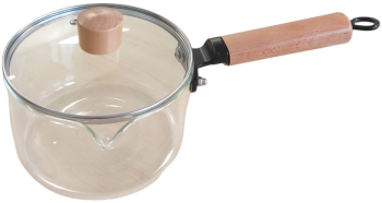 Cratita din sticla borosilicata cu capac maner din lemn capacitate 1.8 l 