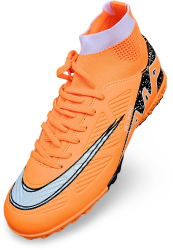 Ghete de fotbal copii Sky Wing 9838 cu glezna cusute in varf pentru teren sintetic culoare portocaliu 34 