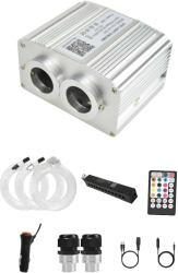 Kit Fibra Optica Plafon Instelat Auto 1200 Fire cu efect TWINKLE si Kit 10 Comete inclus 0.75mm si 3M lungime RGBW cu Control din Aplicatie 