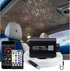 Kit Fibra Optica Plafon Instelat Auto RGBW AutoREY® 300 Fire 3M 0.75mm/1.00mm/1.50mm cu Control si Aplicatie Telefon si Telecomanda cu I 
