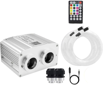 Kit Fibra Optica Plafon Instelat Auto TWINKLE RGBW 32W 600 Fire 0.75mm si 3M lungime Control din Aplicatie Telefon si Telecomanda cu Infra 